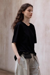 Cross-Cutout Relaxed T-Shirt