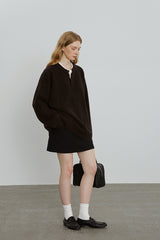 Henry Collar Cable Pullover Sweater