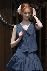 Bow Tie V-Neck Sleeveless Top