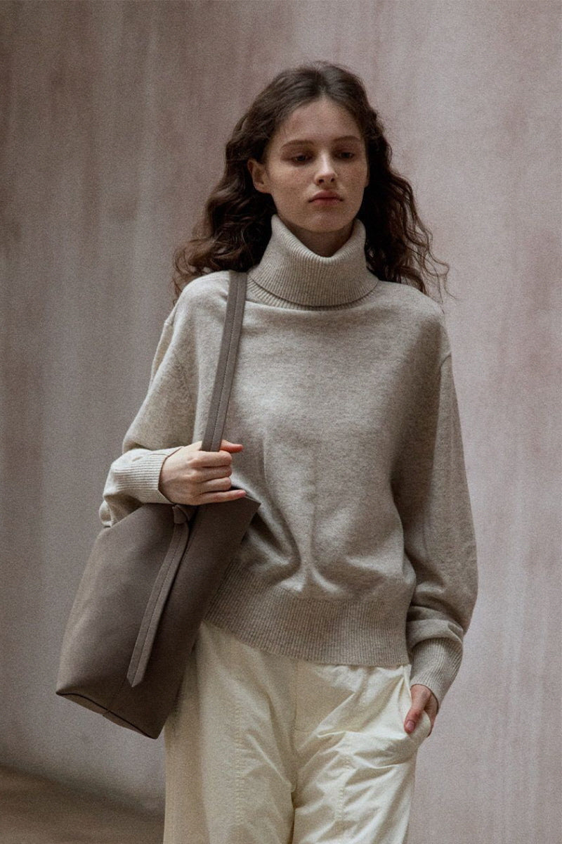 Turtleneck Knitted Pullover Top