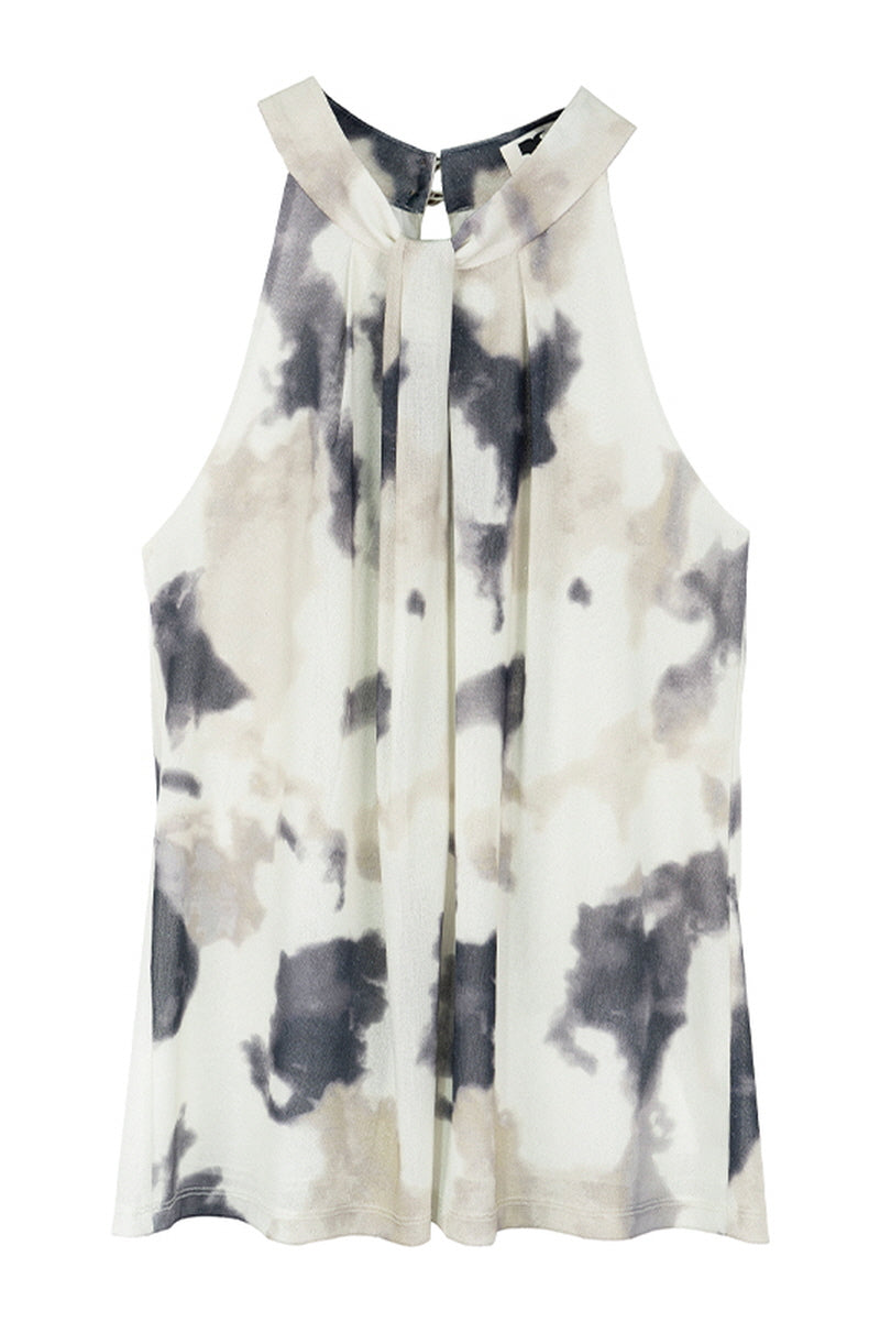 Twisted Pleated Halterneck Vest