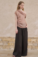 Asymmetrical Pinched-Pleat Lapel Vest