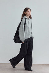 Curved-Scimitar Relaxed Pants