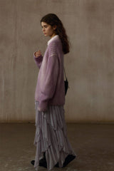 Spray-Painted V-Neck Pullover