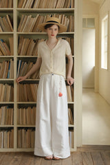 Pleated High Waist Wide Leg Pants