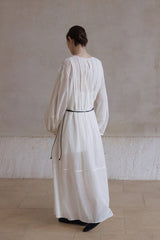 Crew Neck See-Through Cable Dress