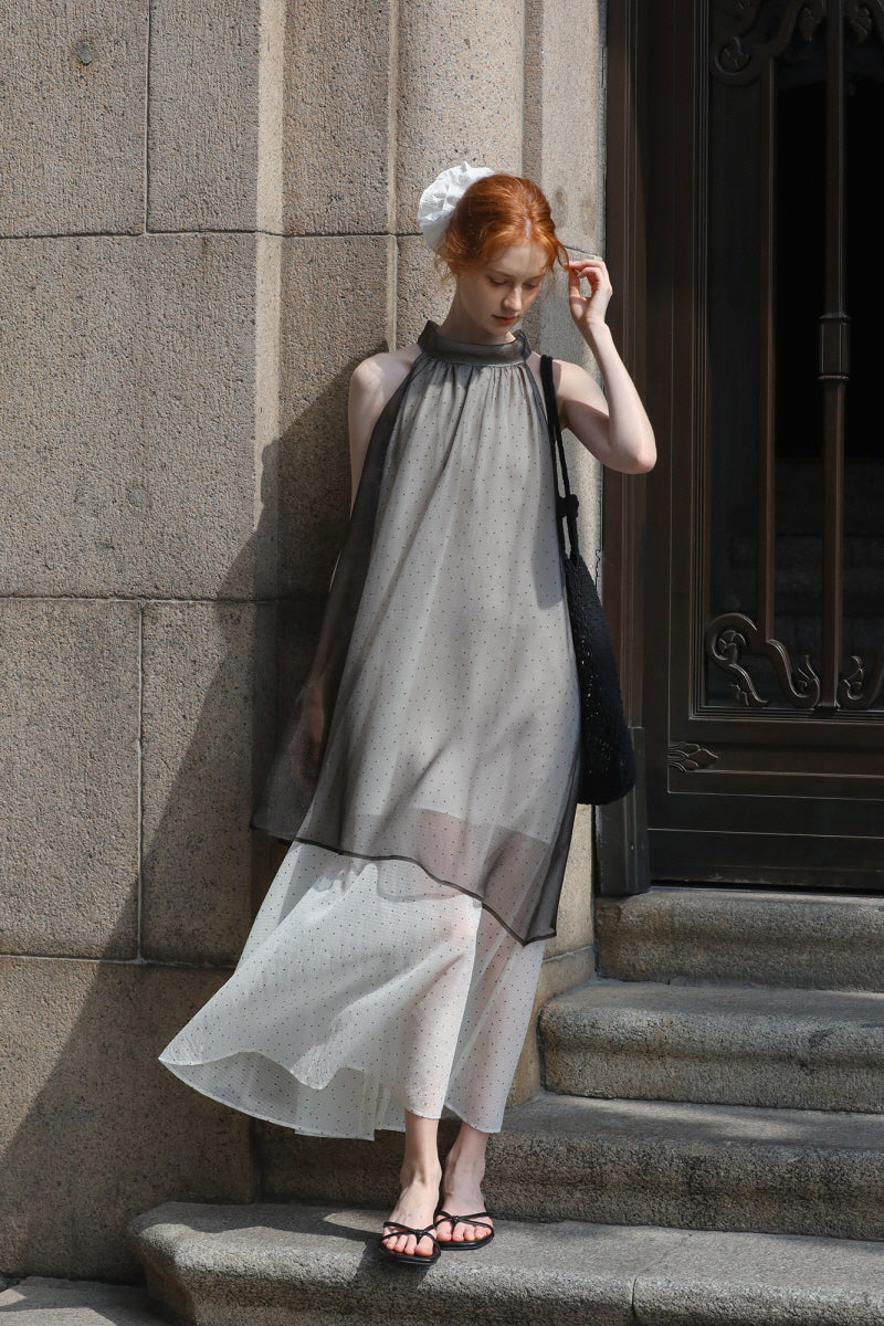 Halterneck Tie A-Line Dress