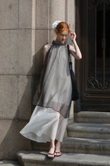 Halterneck Tie A-Line Dress