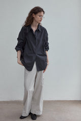 Lazy Lapel Long-Sleeved Shirt