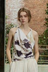 Draped Halterneck Swing Collar Camisole