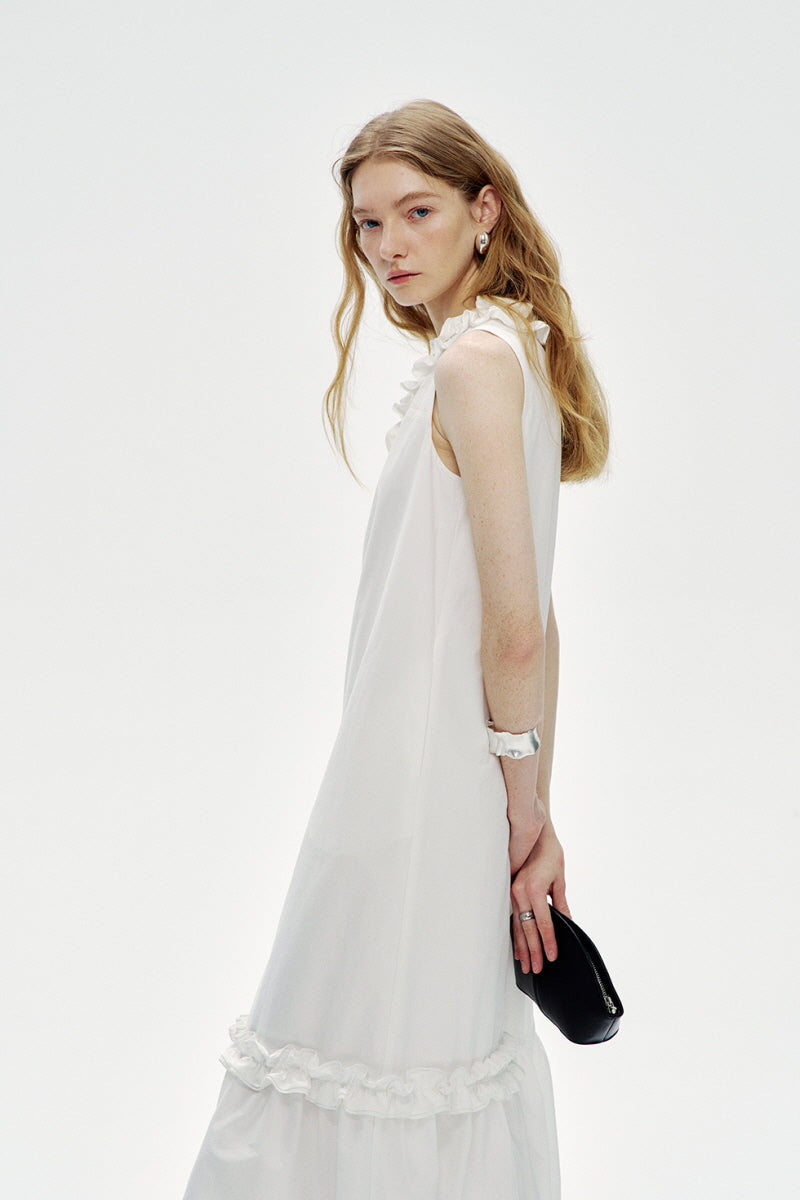 Three-Dimensional Flower Sleeveless Dress