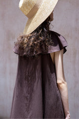 Ruffle Drape Sleeveless Dress