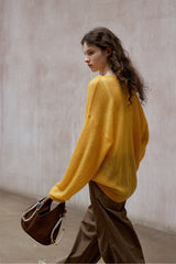 Drawstring Loose Pullover Sweater