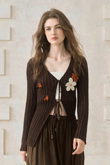 Floral Tie-Up Cardigan