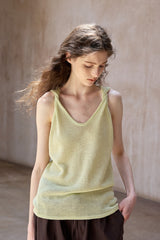 Twisted U-Neck Knit Vest