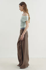 One-Shoulder Off-Shoulder Knit Two-Piece Top