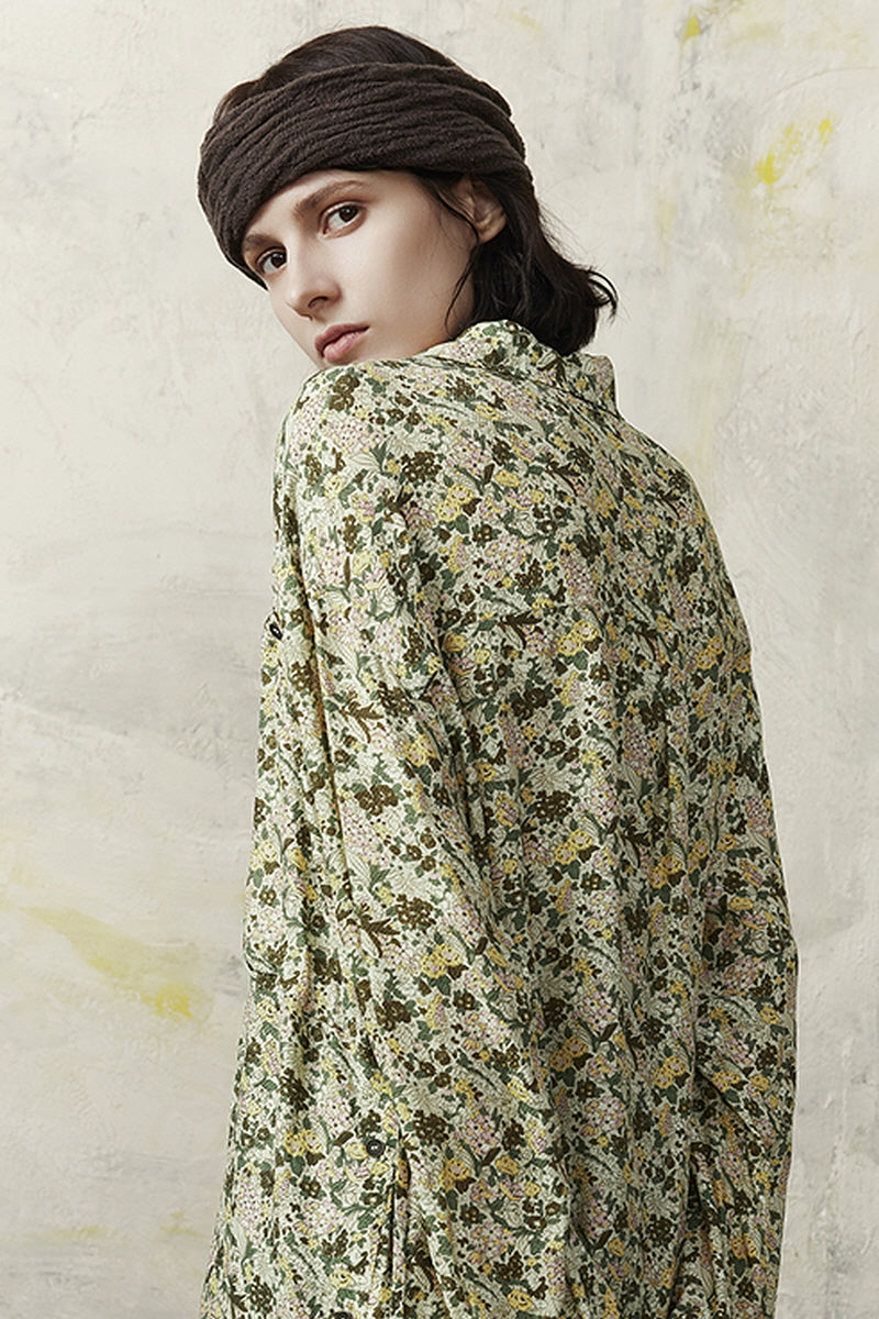 Relaxed Vintage Print Casual Shirt