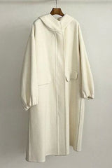 Hooded Elastic Cuff Long Coat