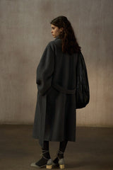 Irregular Lapel Hand-Sewn Reversible Coat