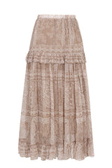 Layered Ruffle Maxi Skirt