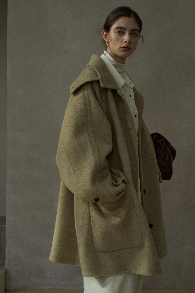 Reversible Raglan Patch-Pocket Coat