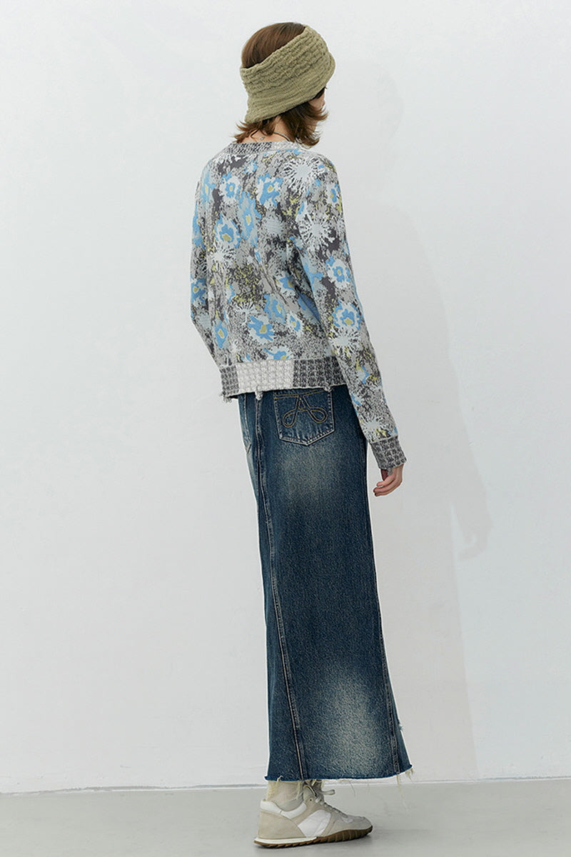 Retro Ethnic Jacquard Cardigan