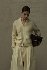 Four-Pocket Ribbed Cardigan