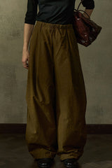 High-Waist Pleated Slacks