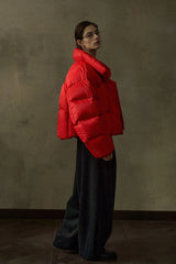 Stand-Up Collar Puff Silhouette Down Jacket