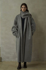 Oversized Tweed Wool Scarf