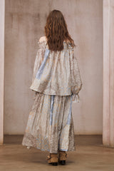 French Vintage Haze Blue Skirt