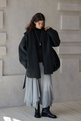 One-Hand Reversible Hooded Long Coat