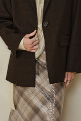Asymmetrical Front Slit Blazer