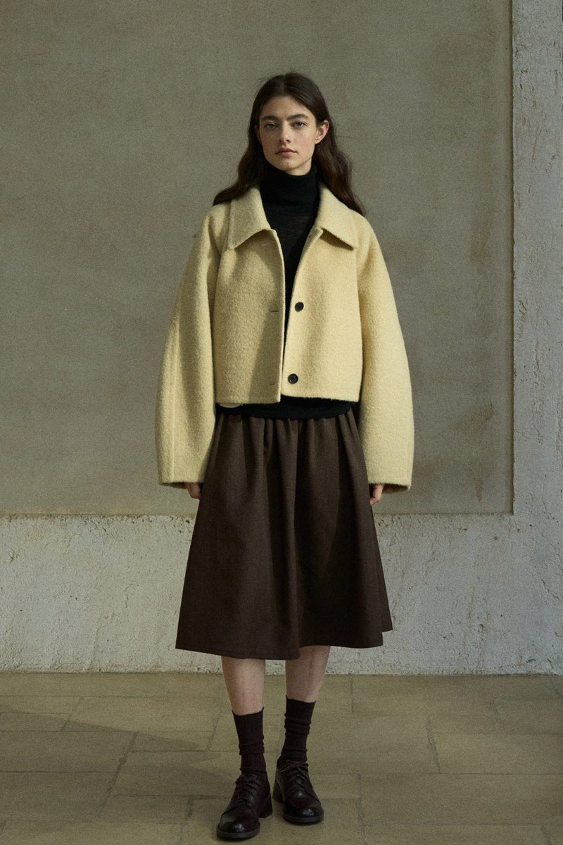 Truncated Lapel Raglan Jacket