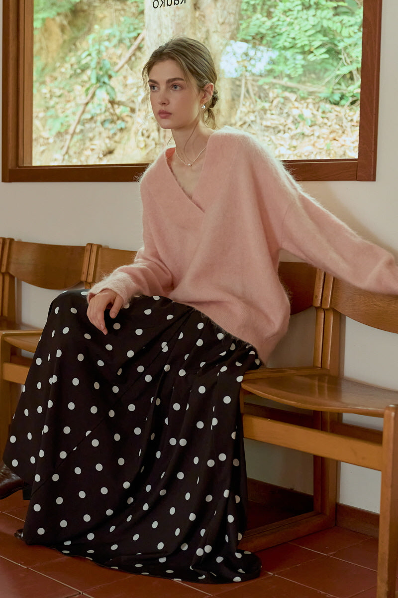 V-Neck Loose Fit Knit Top