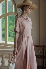 Strappy Waist Shirt Midi Dress