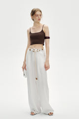 High-Waisted Wide-Leg Floor-Mopping Pants