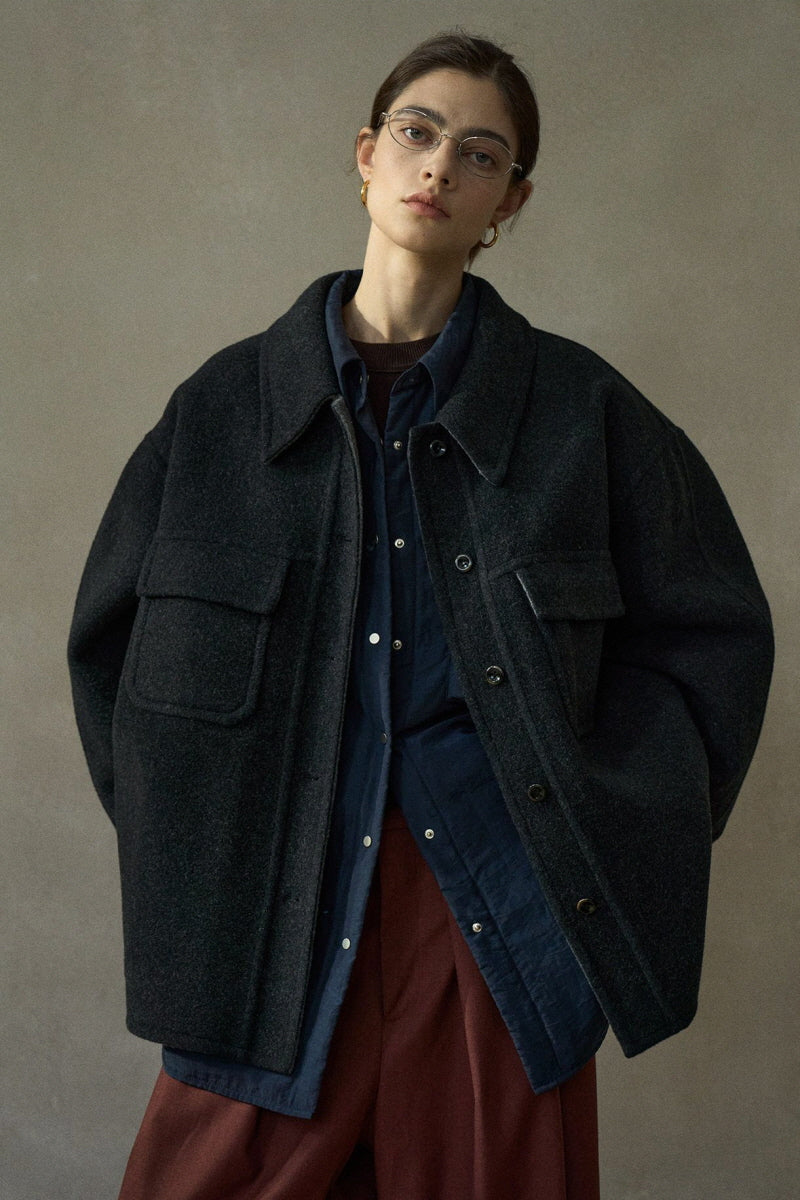 Reversible Lapel Shirt Jacket