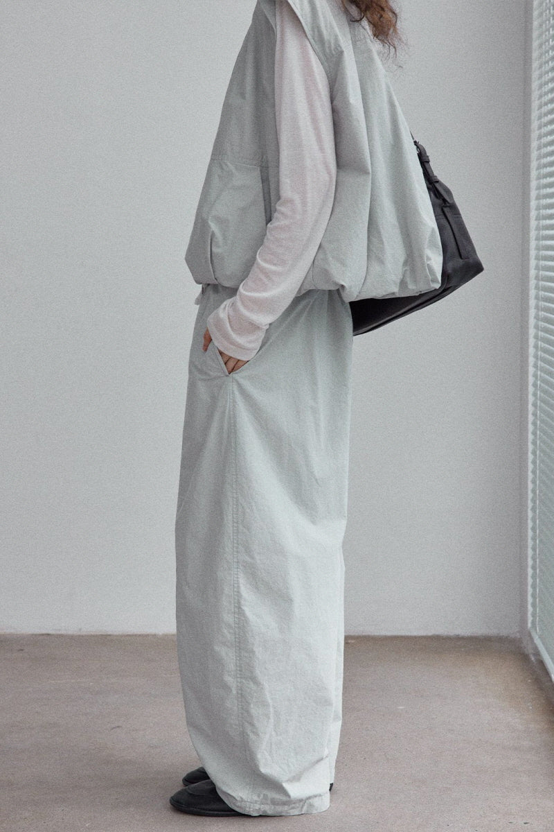 Curved-Scimitar Relaxed Pants
