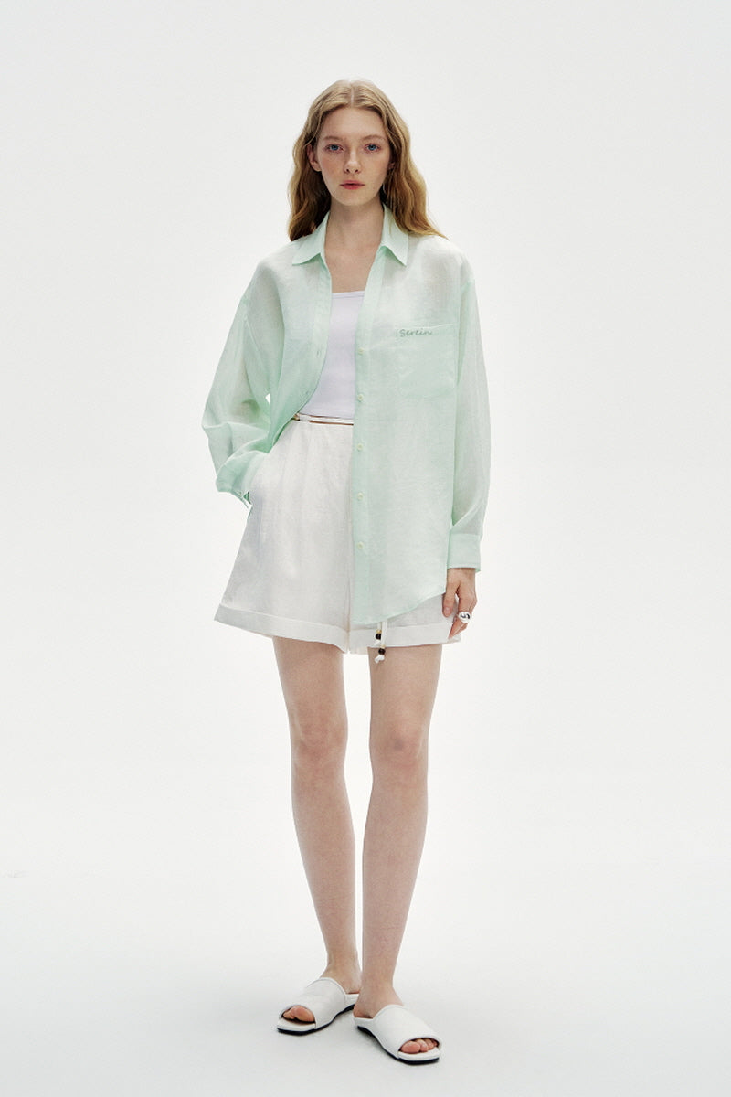 Slouchy Embroidered Pocket Shirt