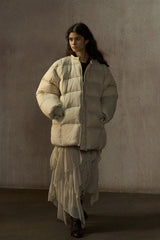 Quilted Crew Neck Down Jacket