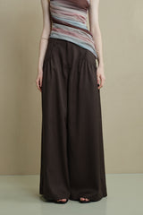 Pleated Wide-Leg Slacks