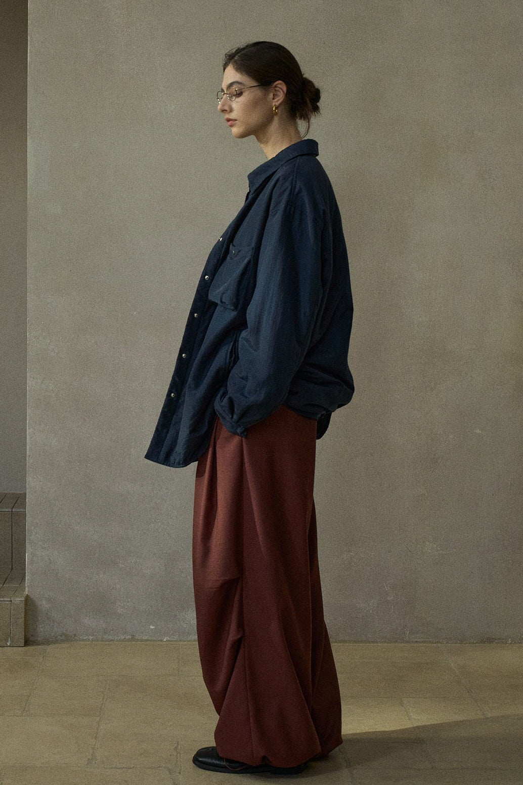 Glossy Padded Shirt Jacket