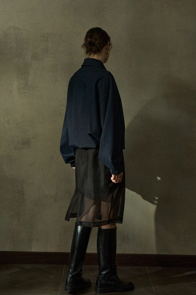 Low-Waisted Sheer Simple Skirt