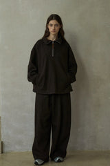 Floral-Texture Airy Slacks