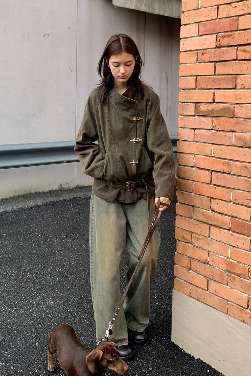 Belted Buckle Jacket Coat
