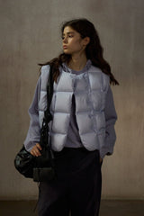 Quilted V-Neck Short Down Vest