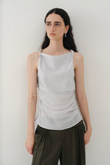 Pleated Collar Sleeveless Vest