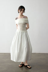 Draped Off-Shoulder Slim Top