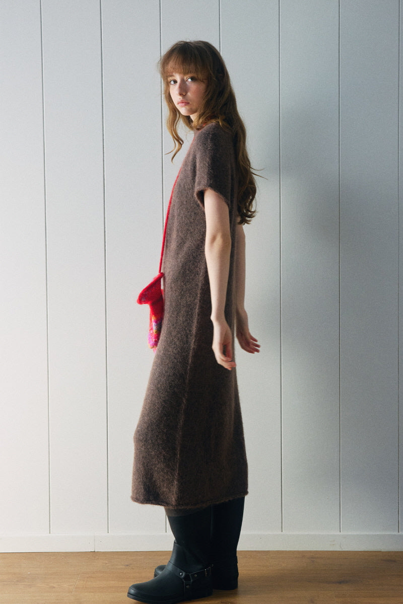 Semi-High Neck Slim Long Seamless Maxi Dress